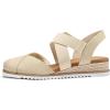 image:imagemysoft Womens Wedge Sandals Low Heel Comfortable Closed Toe Espadrilles Slipon Elastic Ankle Strap Walking Shoes