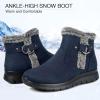 image:imagemysoft Womens Winter Snow Boots Side Zipper Warm Ankle Booties Slip on Shoes Indoor Outdoor