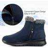 image:imagemysoft Womens Winter Snow Boots Side Zipper Warm Ankle Booties Slip on Shoes Indoor Outdoor