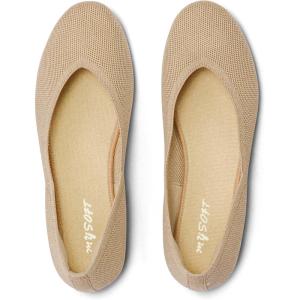 image:imagemysoft Womens Ballet Flats Round Toe Comfortable Lightweight Mesh Knit Ballerina Slip On Walking Flat Dress Shoes Wide WidthMediumNude