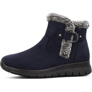 image:imagemysoft Womens Winter Snow Boots Side Zipper Warm Ankle Booties Slip on Shoes Indoor Outdoor
