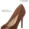 image:imagemysoft Womens High Heels Pumps Closed Pointed Toe Stiletto 4IN Heels Dress Wedding ShoesBrown Pu