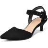 image:imagemysoft Womens Kitten Heels Pumps 2 Inch Low Heel Closed Toe Dress Shoes for Wedding Party Office Comfort Fit Medium Wide WidthBlack Nubuck