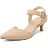 image:imagemysoft Womens Kitten Heels Pumps 2 Inch Low Heel Closed Toe Dress Shoes for Wedding Party Office Comfort Fit Medium Wide WidthNude Nubuck
