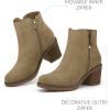 image:imagemysoft Womens Ankle Boots With Side ZipperWheat Nubuck