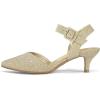 image:imagemysoft Womens Kitten Heels Pumps 2 Inch Low Heel Closed Toe Dress Shoes for Wedding Party Office Comfort Fit Medium Wide WidthGold Glitter