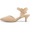 image:imagemysoft Womens Kitten Heels Pumps 2 Inch Low Heel Closed Toe Dress Shoes for Wedding Party Office Comfort Fit Medium Wide WidthNude Nubuck