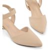 image:imagemysoft Womens Kitten Heels Pumps 2 Inch Low Heel Closed Toe Dress Shoes for Wedding Party Office Comfort Fit Medium Wide WidthNude Nubuck