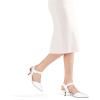 image:imagemysoft Womens Kitten Heels Pumps 2 Inch Low Heel Closed Toe Dress Shoes for Wedding Party Office Comfort Fit Medium Wide WidthWhite Pu