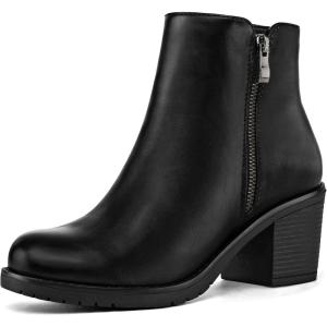 image:imagemysoft Womens Ankle Boots With Side ZipperBlack
