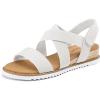 image:imagemysoft Womens Wedge Sandals Casual Low Heel Comfortable Walking Espadrilles Elastic Strap Slip on ShoesWhite