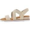image:imagemysoft Womens Wedge Sandals Casual Low Heel Comfortable Walking Espadrilles Elastic Strap Slip on ShoesBeige