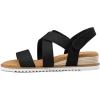 image:imagemysoft Womens Wedge Sandals Casual Low Heel Comfortable Walking Espadrilles Elastic Strap Slip on ShoesBlack