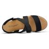 image:imagemysoft Womens Wedge Sandals Casual Low Heel Comfortable Walking Espadrilles Elastic Strap Slip on ShoesBlack