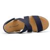 image:imagemysoft Womens Wedge Sandals Casual Low Heel Comfortable Walking Espadrilles Elastic Strap Slip on ShoesNavy