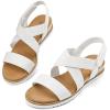 image:imagemysoft Womens Wedge Sandals Casual Low Heel Comfortable Walking Espadrilles Elastic Strap Slip on ShoesWhite
