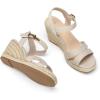 image:imagemysoft Womens Espadrilles Open Toe Wedge Sandals Ankle Strap Summer Dressy ShoesBeige