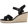 image:imagemysoft Womens Espadrilles Open Toe Wedge Sandals Ankle Strap Summer Dressy ShoesBlack