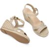 image:imagemysoft Womens Espadrilles Open Toe Wedge Sandals Ankle Strap Summer Dressy ShoesLinen