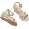 image:imagemysoft Womens Espadrilles Open Toe Wedge Sandals Ankle Strap Summer Dressy ShoesTan
