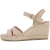 image:imagemysoft Womens Espadrilles Open Toe Wedge Sandals Ankle Strap Summer Dressy ShoesTan