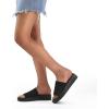 image:imagemysoft Womens Platform Sandals Slip On Comfortable Knit Slide SandalsBlack