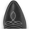 image:imagemysoft Cowboy Boots For Women  Western Cowgirl Boots Mid Calf Chunky Heel Booties Pointed Toe Country ShoesBlackwhite Embroidery