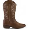 image:imagemysoft Cowboy Boots For Women  Western Cowgirl Boots Mid Calf Chunky Heel Booties Pointed Toe Country ShoesBrown