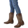 image:imagemysoft Cowboy Boots For Women  Western Cowgirl Boots Mid Calf Chunky Heel Booties Pointed Toe Country ShoesBrown