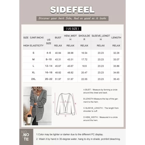 Sidefeel Womens 2024 Fall Long Sleeve Open Front Contrast Cardigan Sweaters Oversized Chunky Knit Hooded Sweaters CoatApricot