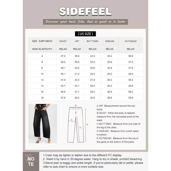 Sidefeel Womens Barrel Jeans Wide Leg Vintage Mid Rise Y2k Baggy Boyfriend Ankle Denim PantsBlue