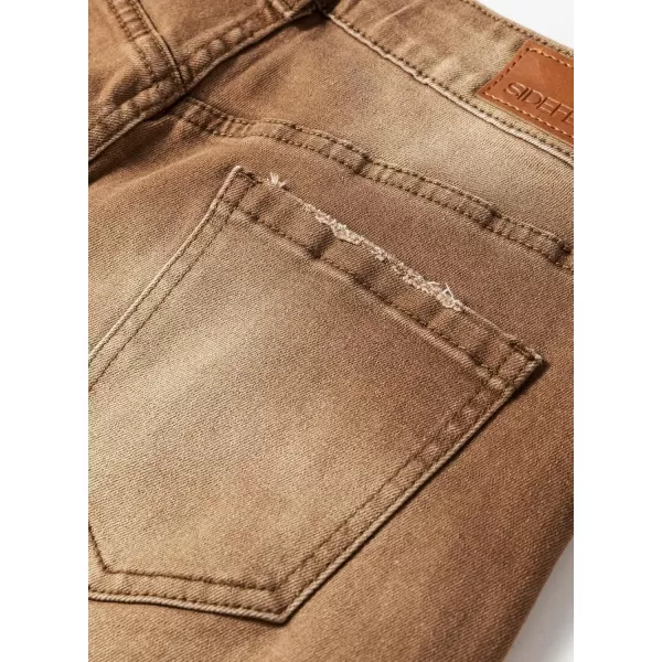 Sidefeel Womens Barrel Jeans Wide Leg Vintage Mid Rise Y2k Baggy Boyfriend Ankle Denim PantsBrown