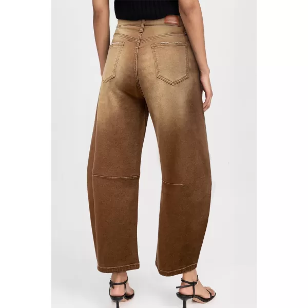 Sidefeel Womens Barrel Jeans Wide Leg Vintage Mid Rise Y2k Baggy Boyfriend Ankle Denim PantsBrown
