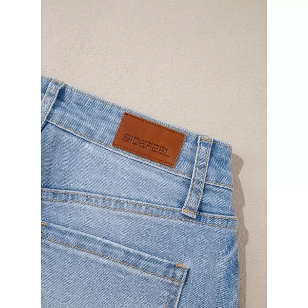 Sidefeel Womens Barrel Jeans Wide Leg Vintage Mid Rise Y2k Baggy Boyfriend Ankle Denim PantsClassic Blue