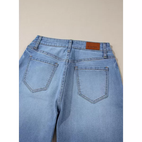 Sidefeel Womens Barrel Jeans Wide Leg Vintage Mid Rise Y2k Baggy Boyfriend Ankle Denim PantsLight Blue