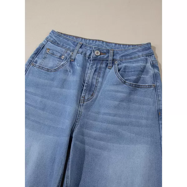 Sidefeel Womens Barrel Jeans Wide Leg Vintage Mid Rise Y2k Baggy Boyfriend Ankle Denim PantsLight Blue