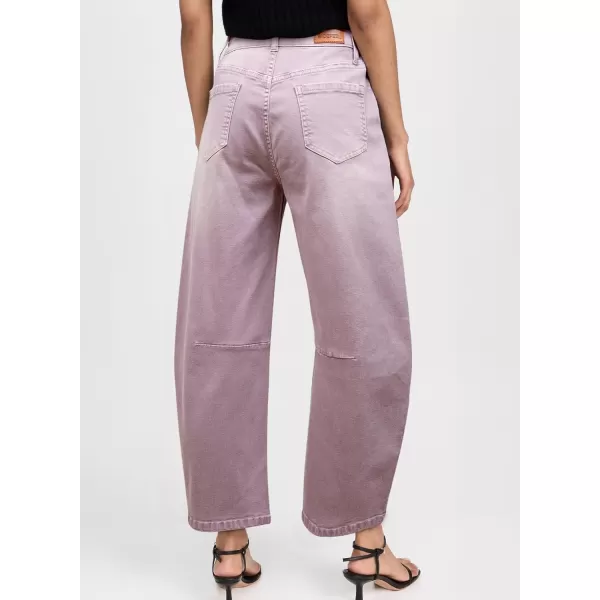Sidefeel Womens Barrel Jeans Wide Leg Vintage Mid Rise Y2k Baggy Boyfriend Ankle Denim PantsPurple
