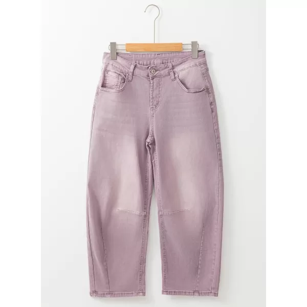 Sidefeel Womens Barrel Jeans Wide Leg Vintage Mid Rise Y2k Baggy Boyfriend Ankle Denim PantsPurple