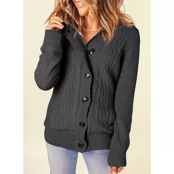 Sidefeel Womens Cardigan Sweaters Hooded Cardigans Fleece Lined Jackets Winter Sweater CoatDark Grey
