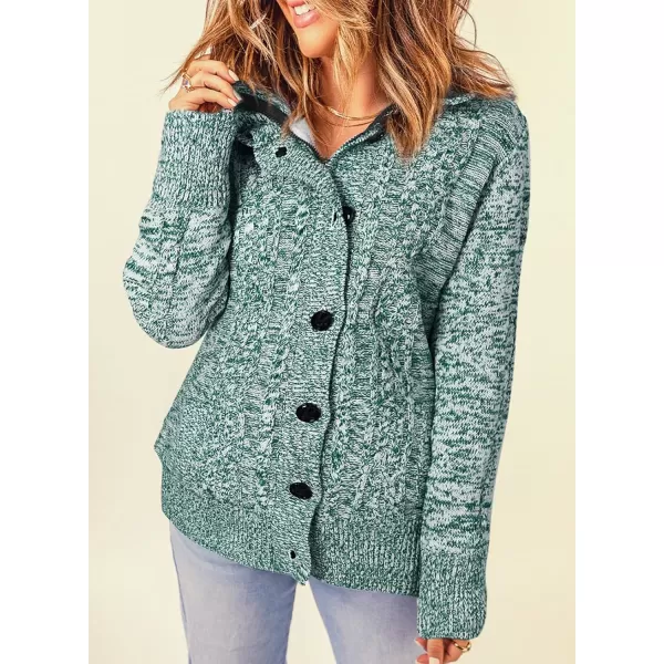 Sidefeel Womens Cardigan Sweaters Hooded Cardigans Fleece Lined Jackets Winter Sweater CoatGreen