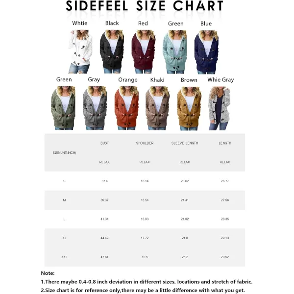 Sidefeel Womens Cardigan Sweaters Hooded Cardigans Fleece Lined Jackets Winter Sweater CoatK Dark Gray
