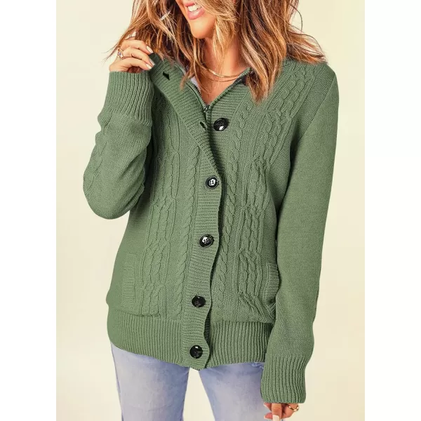 Sidefeel Womens Cardigan Sweaters Hooded Cardigans Fleece Lined Jackets Winter Sweater CoatLight Green