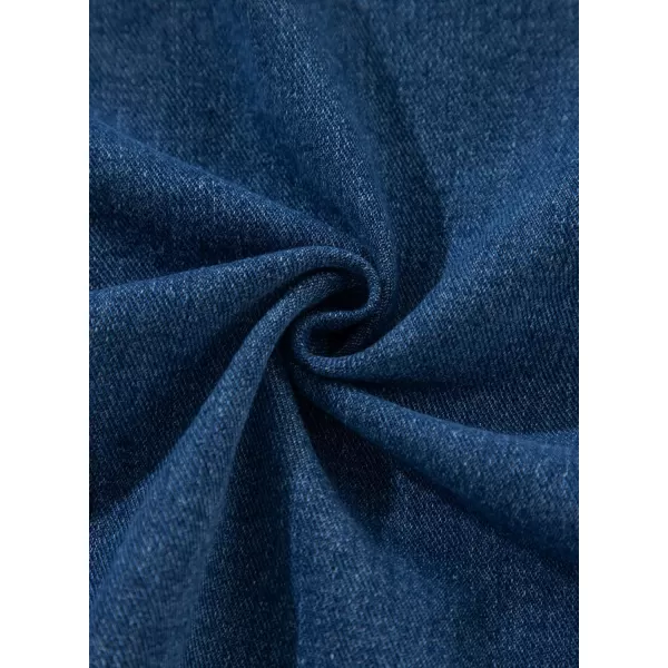 Sidefeel Womens Jean Jacket Oversized Boyfriend Button Up Long Sleeve Split Denim JacketsBlue