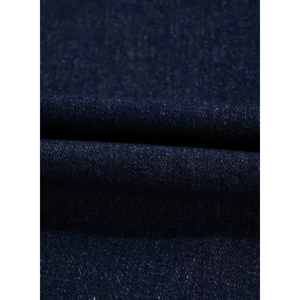 Sidefeel Womens Jean Jacket Oversized Boyfriend Button Up Long Sleeve Split Denim JacketsDark Blue