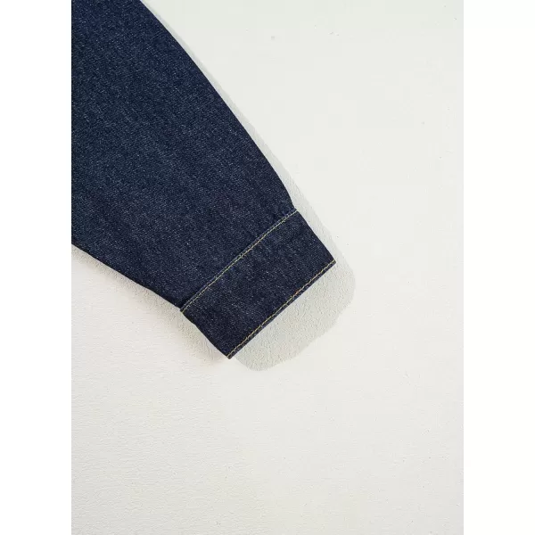 Sidefeel Womens Jean Jacket Oversized Boyfriend Button Up Long Sleeve Split Denim JacketsDark Blue