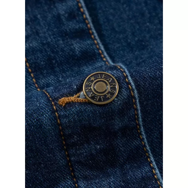 Sidefeel Womens Jean Jacket Oversized Boyfriend Button Up Long Sleeve Split Denim JacketsDeep Blue