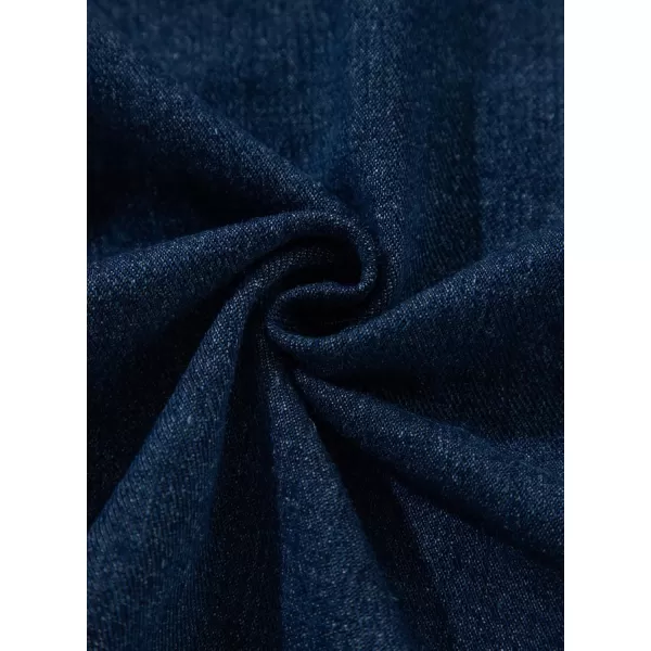 Sidefeel Womens Jean Jacket Oversized Boyfriend Button Up Long Sleeve Split Denim JacketsDeep Blue
