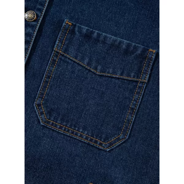 Sidefeel Womens Jean Jacket Oversized Boyfriend Button Up Long Sleeve Split Denim JacketsDeep Blue