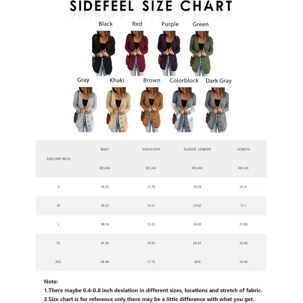 Sidefeel Womens Open Front Cardigan Sweaters Casual Button Down Knitted Coat Tops with PocketsA Amy Green