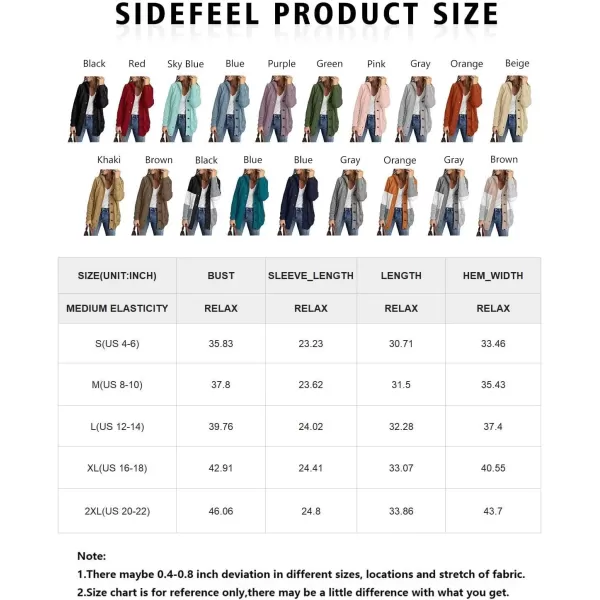 Sidefeel Womens Open Front Hooded Cardigan Sweaters Button Down Long Sleeve Chunky Knit Coat with PocketsZ Blue